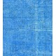 Blue Handmade Vintage Overdyed Turkish Carpet